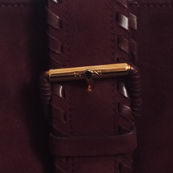 Pollini Wine Suede Hobo Handbag - Picture 5 of 8